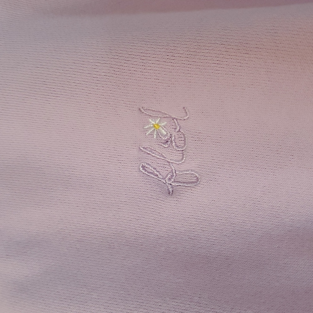 For Love & Lemons × Victoria Secret Josie Crop Hoodie Size Lg Lilac Drawstring - Picture 4 of 12